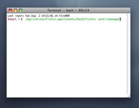 I første metode bruker vi bare Mac OS X sin Terminal for å hente profilbehandler-vinduet.
