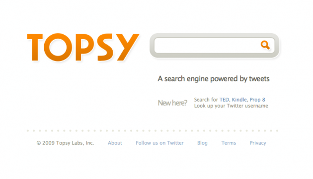 Topsy er en brukervennlig, enkel og meget nyttig søkemotor hvor man finner relevante og populære lenker fra Twitter (foto: Bitnett.no).