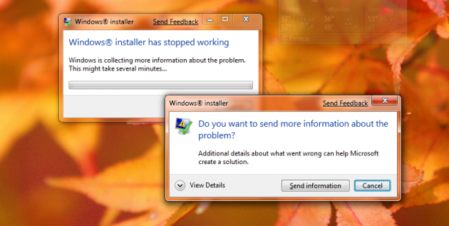 <strong>Bildet</strong>: Mange sliter med å installere nye programmer i Windows 7 Beta (foto: Gizmodo). 
