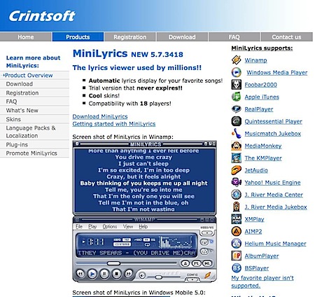 Show Lyrics in Winamp,iTunes, Windows Media Player etc.jpg